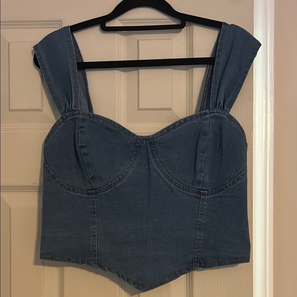 Denim Bustier Top.  XL. SHEIN